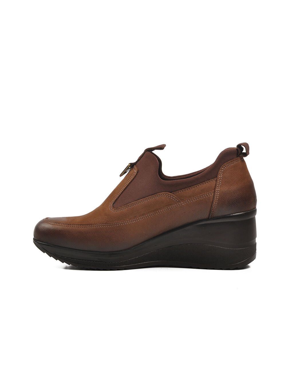 Bej Vizon Nubuk Hakiki Deri Kadın Casual Ayakkabı 2111522K Z-1