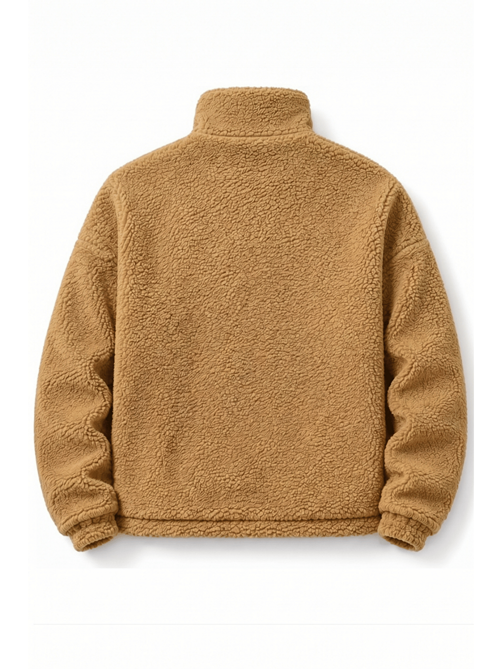 Bej Oversize Pelüş Erkek İçi Polarlı Tam Fermuarlı Sherpa Sonbahar Kış Kadın Polar Sweatshirt Oversıze-p-1