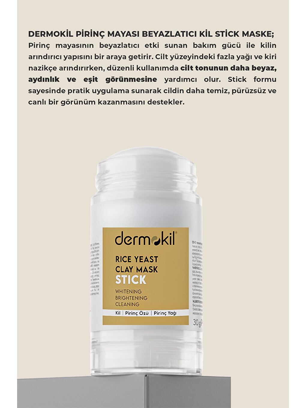 Pirinç Mayası Beyazlatıcı Stick Kil Maskesi 30 g-4