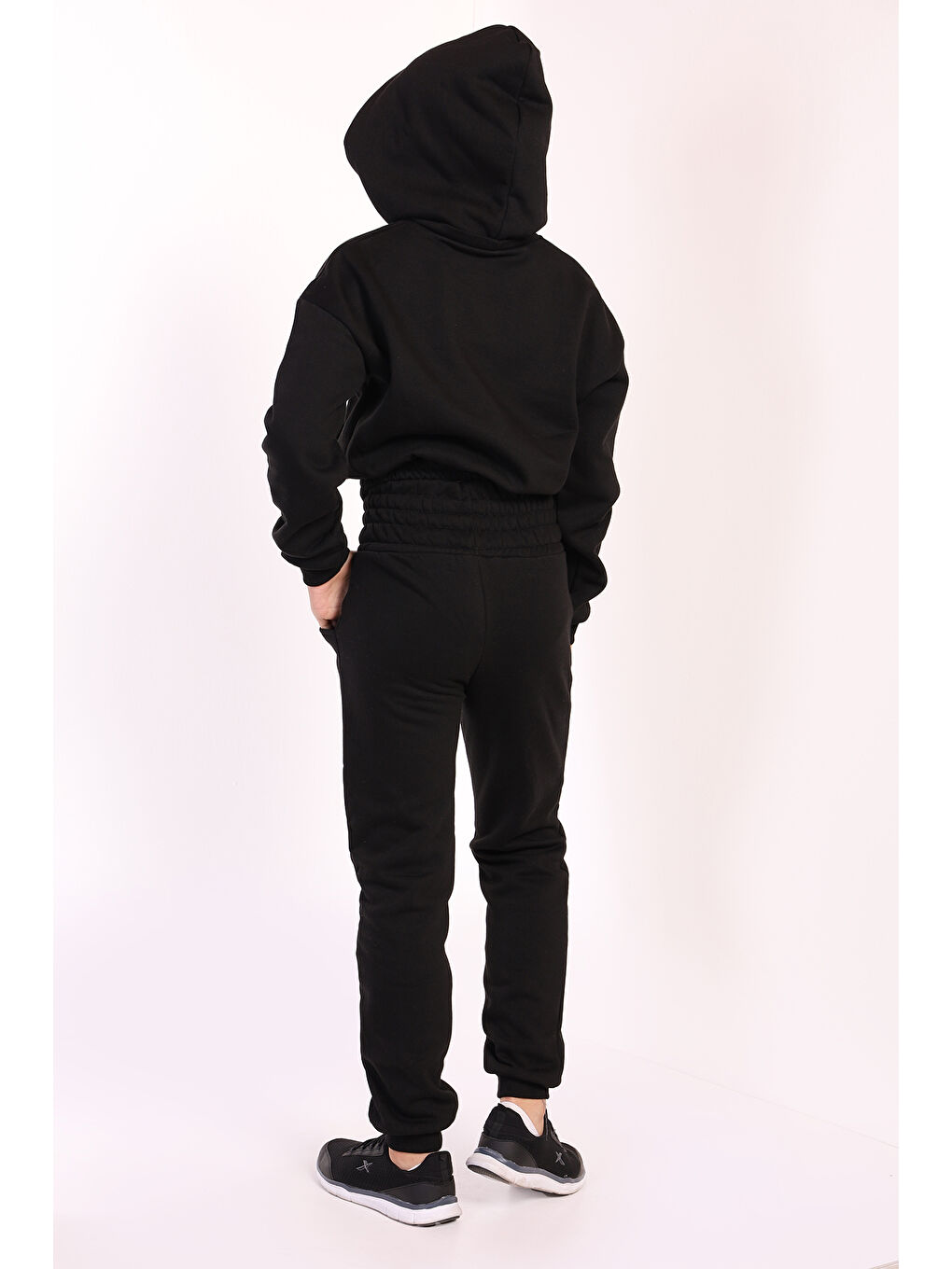 Siyah Kız Çocuk Baskılı Eşofman Takımı-1