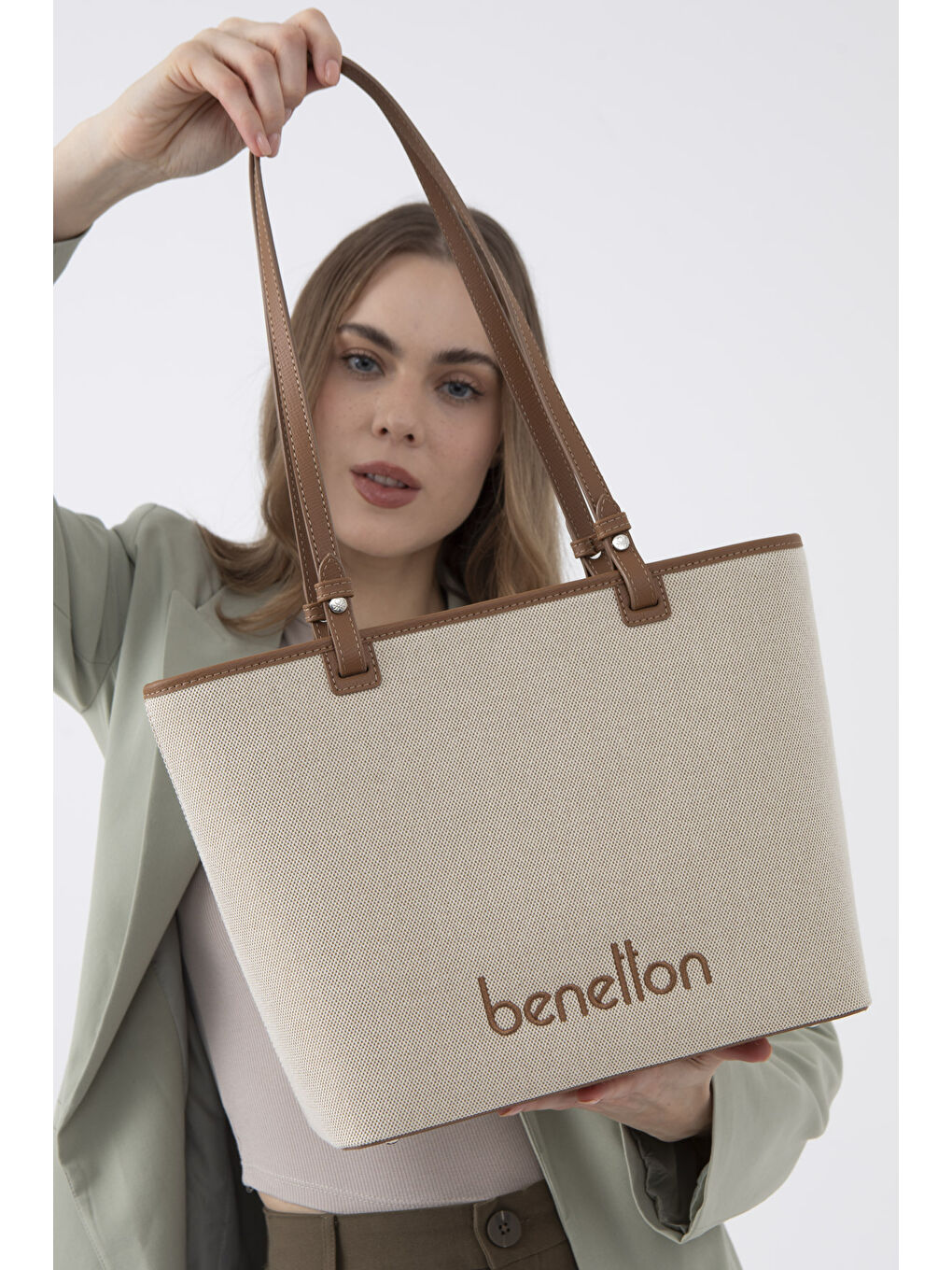 Kahverengi Kadin Kol Çantasi Camel BNT1542