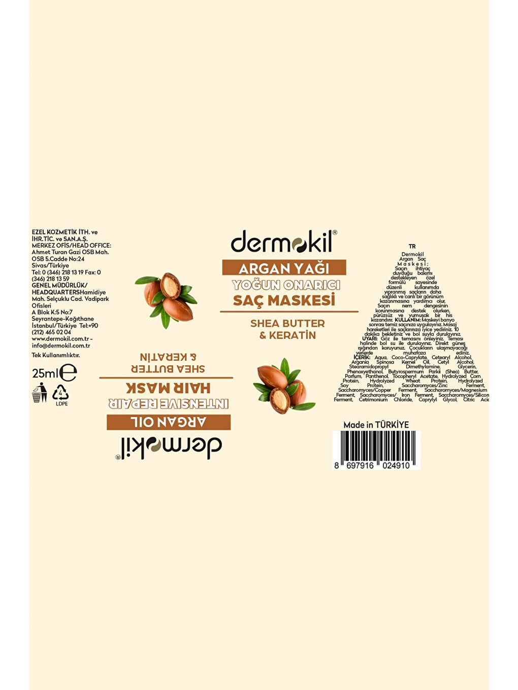 Argan Özlü Yoğun Onarıcı Saç Maskesi 25 ml-5