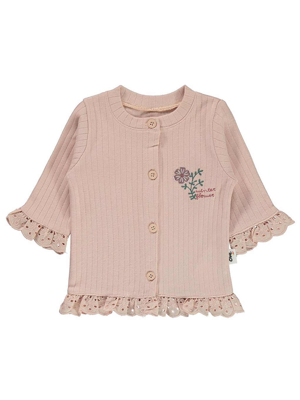 Pembe Kız Bebek Pijama Takımı 1-9 Ay Açık Pudra-2