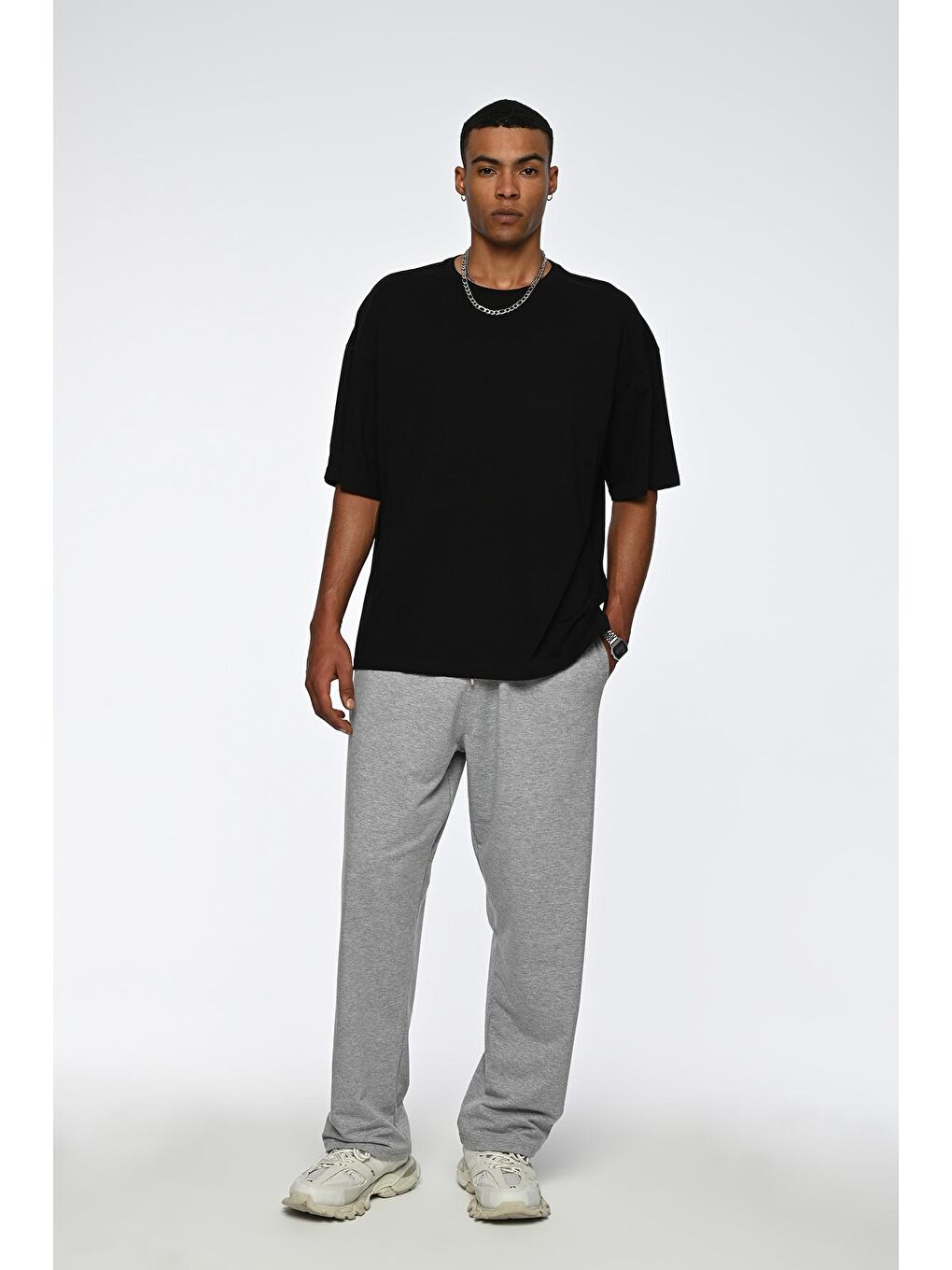 Siyah Oversize Tişört-1