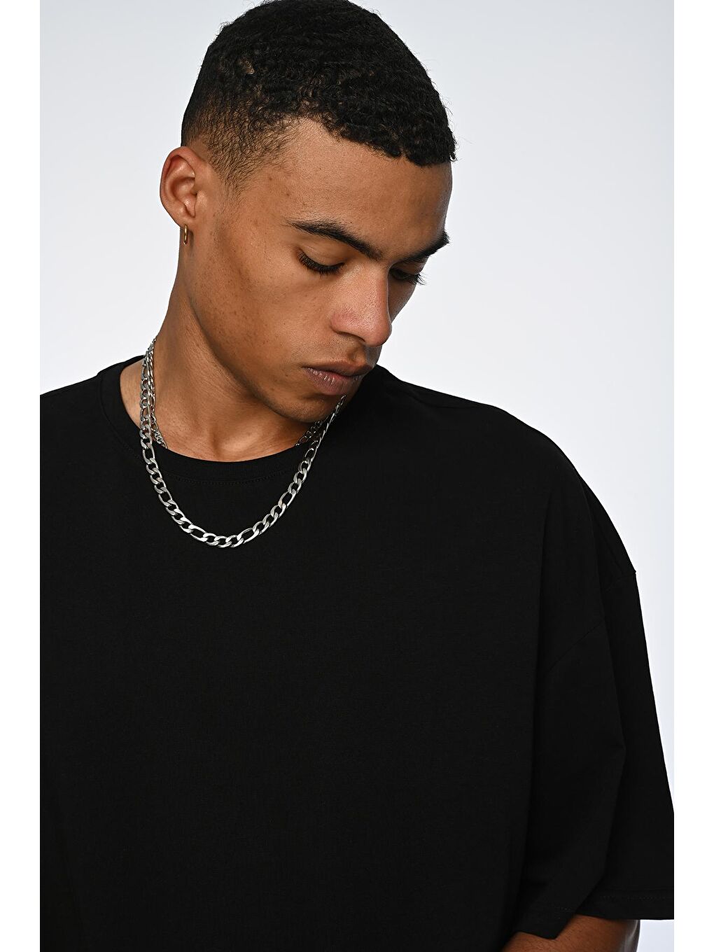 Siyah Oversize Tişört-3