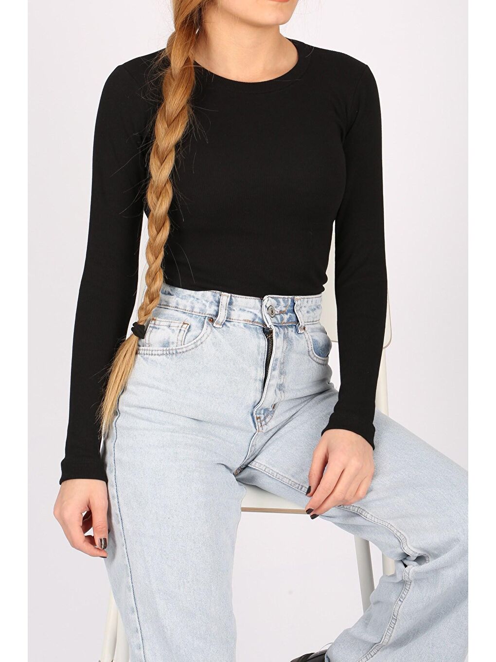 Siyah Fitilli Bodysuit Mg1292