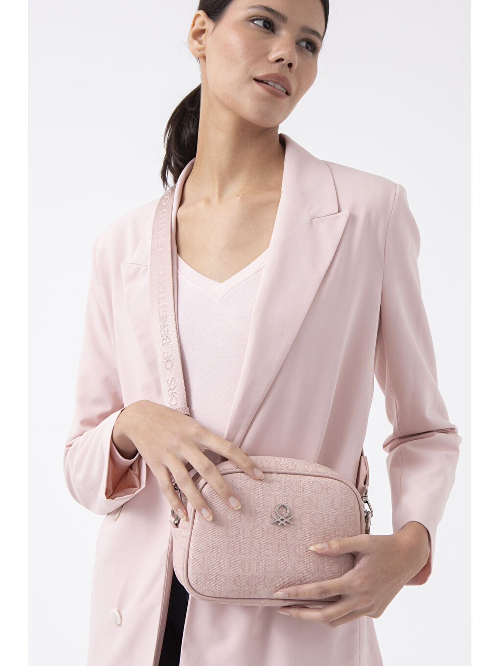 Pembe Kadin Çapraz Çanta Pudra BNT1585-1