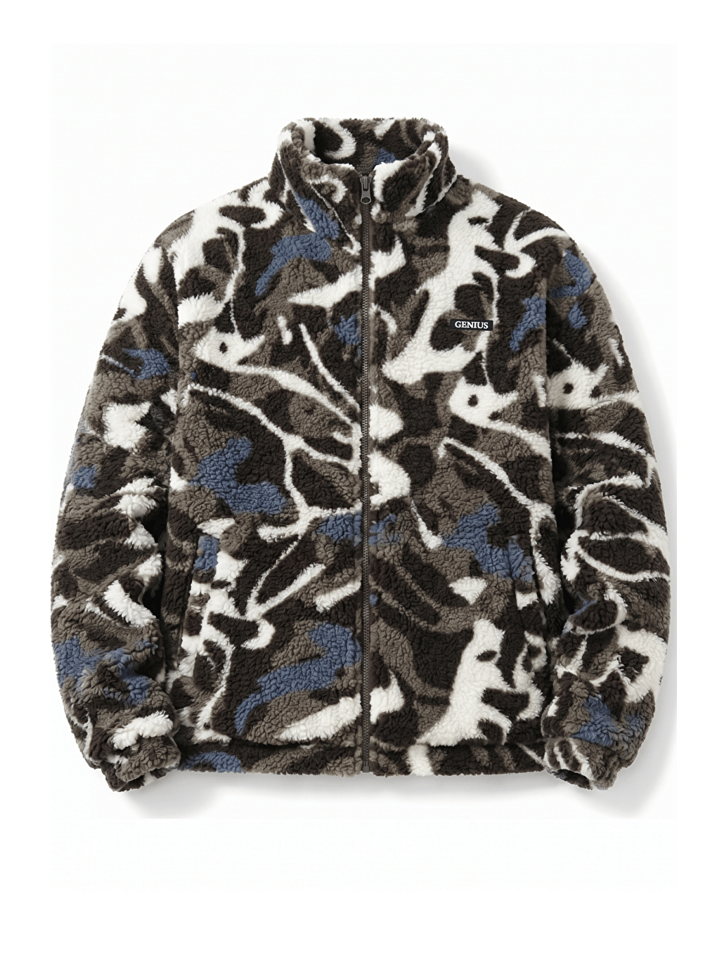 Bej Oversize Pelüş Erkek İçi Polarlı Tam Fermuarlı Sherpa Sonbahar Kış Kadın Polar Sweatshirt Oversıze-p