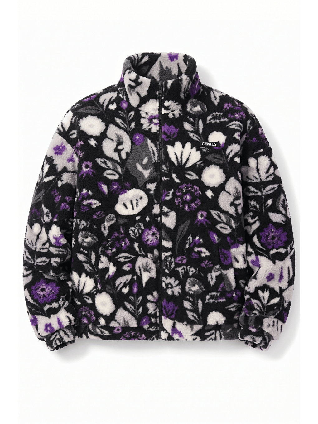 Mor Oversize Pelüş Erkek İçi Polarlı Tam Fermuarlı Sherpa Sonbahar Kış Kadın Polar Sweatshirt Oversıze-p