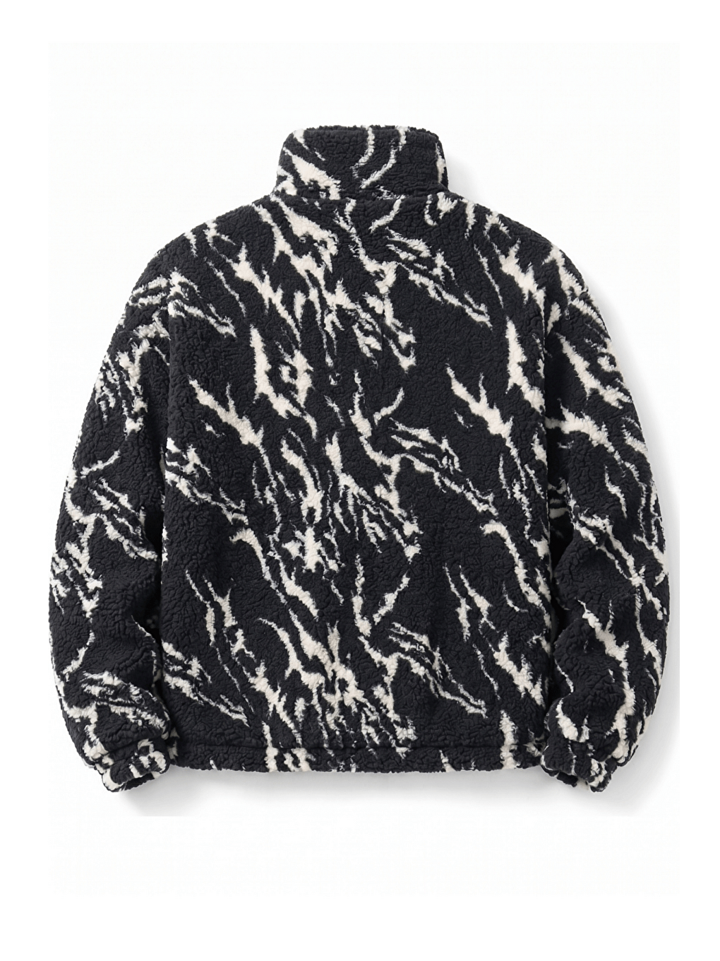 Siyah Oversize Pelüş Erkek İçi Polarlı Tam Fermuarlı Sherpa Sonbahar Kış Kadın Polar Sweatshirt Oversıze-p-1
