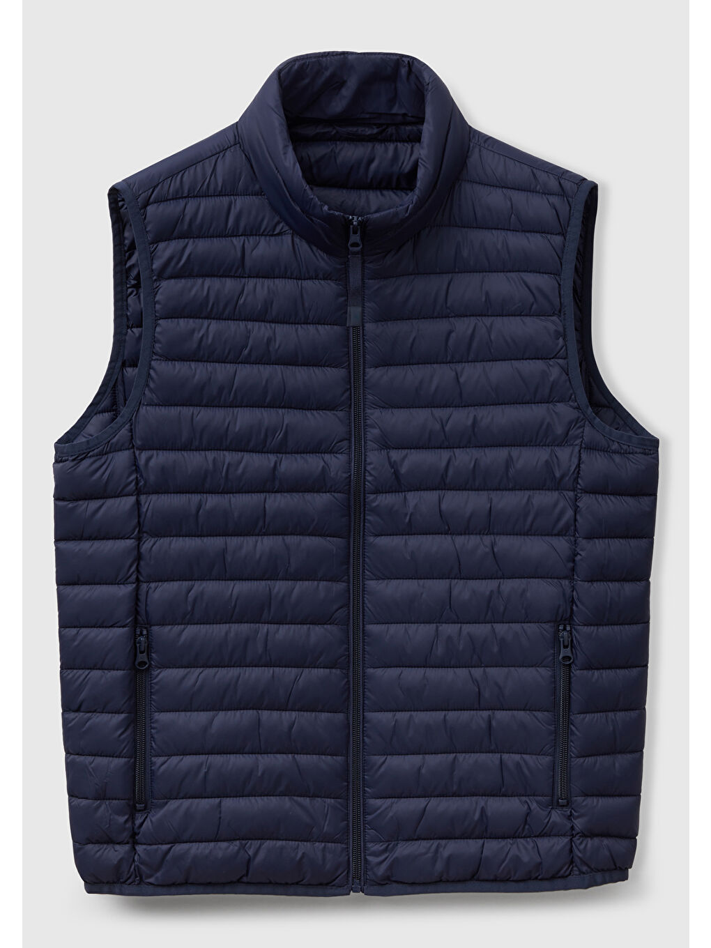 Erkek Lacivert Polyester Dolgulu Regular Fit Yelek-1