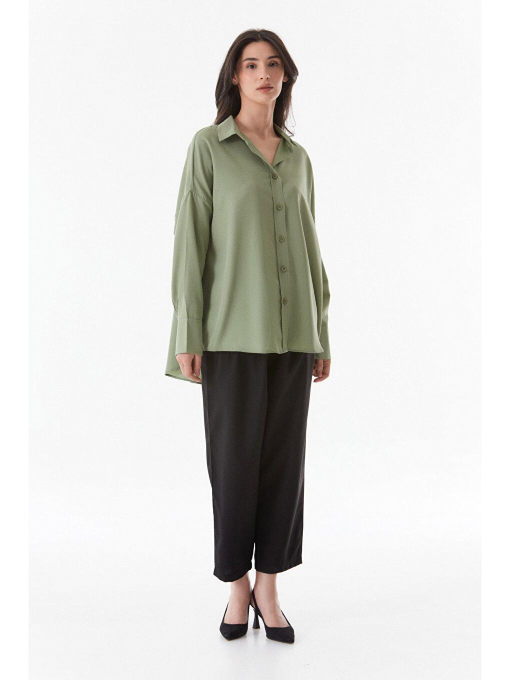 Turkuaz Basic Salaş Gömlek