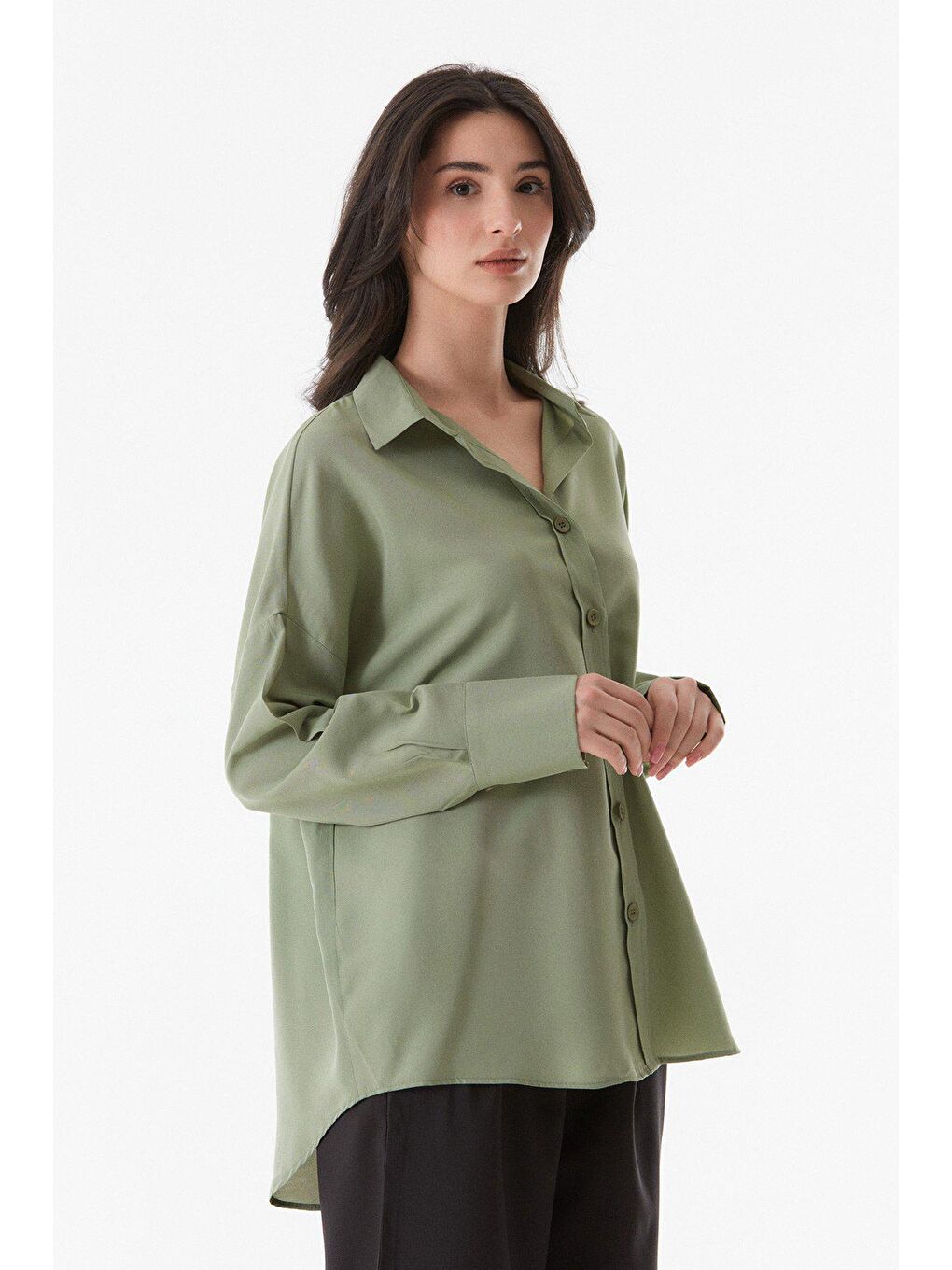 Turkuaz Basic Salaş Gömlek-1