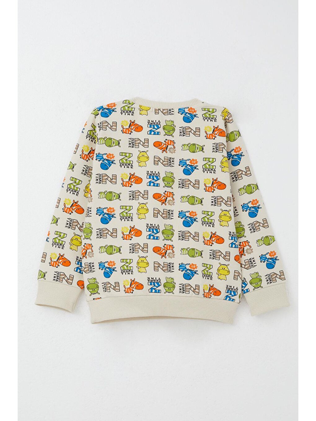 Ekru Erkek Bebek Eşofman Takım Zebra Macerası Krem (9 Ay-3 Yaş)-3