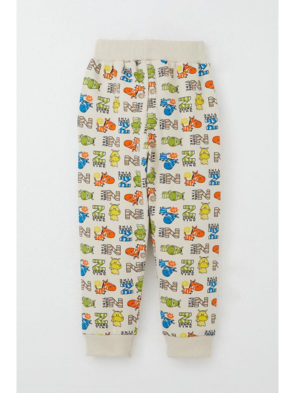 Ekru Erkek Bebek Eşofman Takım Zebra Macerası Krem (9 Ay-3 Yaş)-4