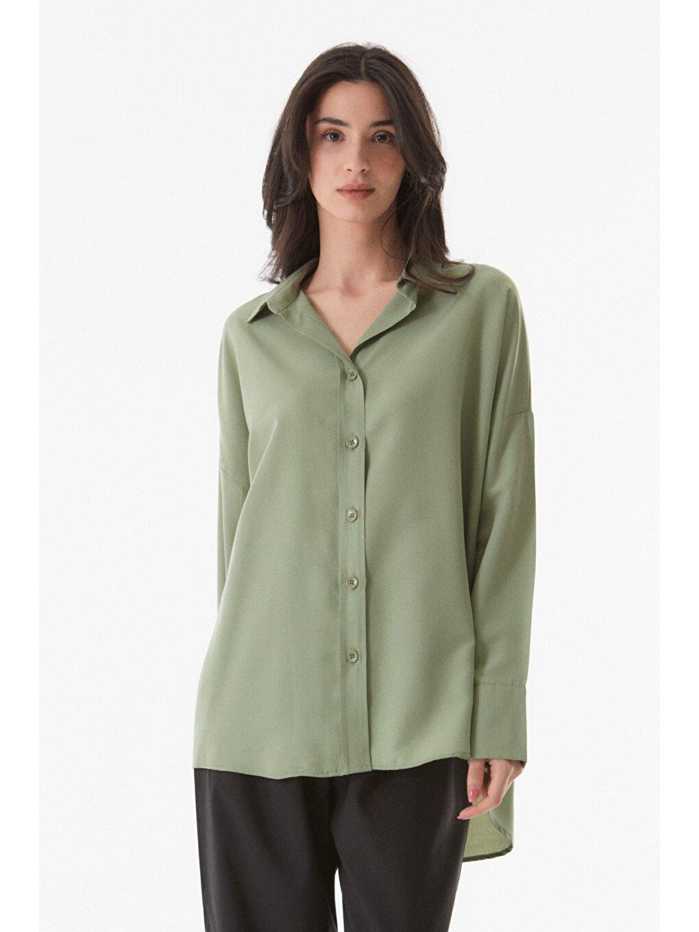 Turkuaz Basic Salaş Gömlek-4