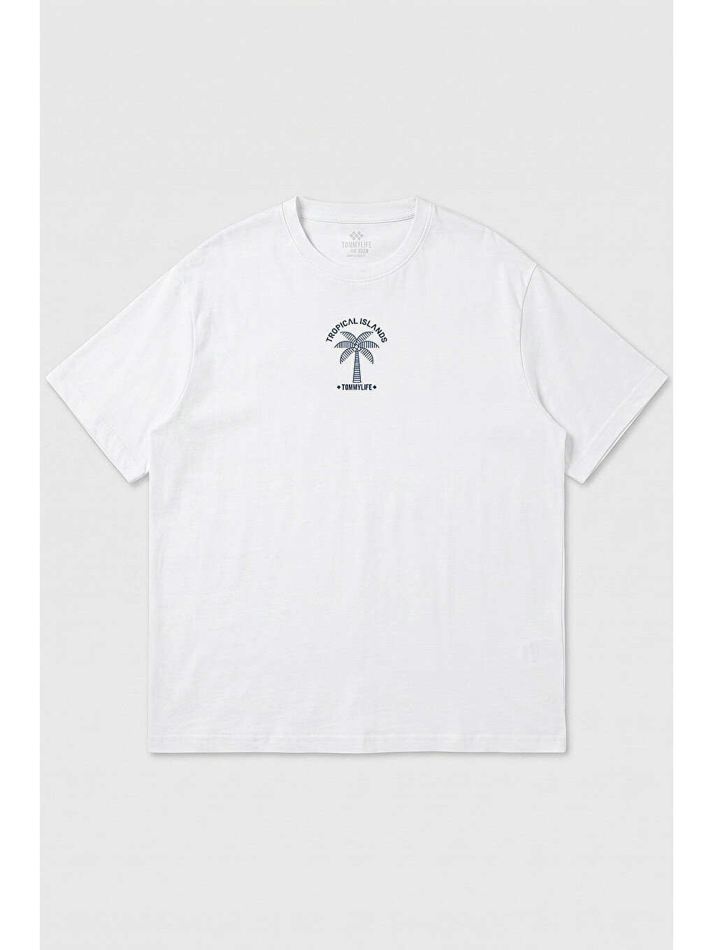 Beyaz Rahat Form Baskılı Battal Büyük Beden Kısa Kollu Erkek T-shirt - 88473