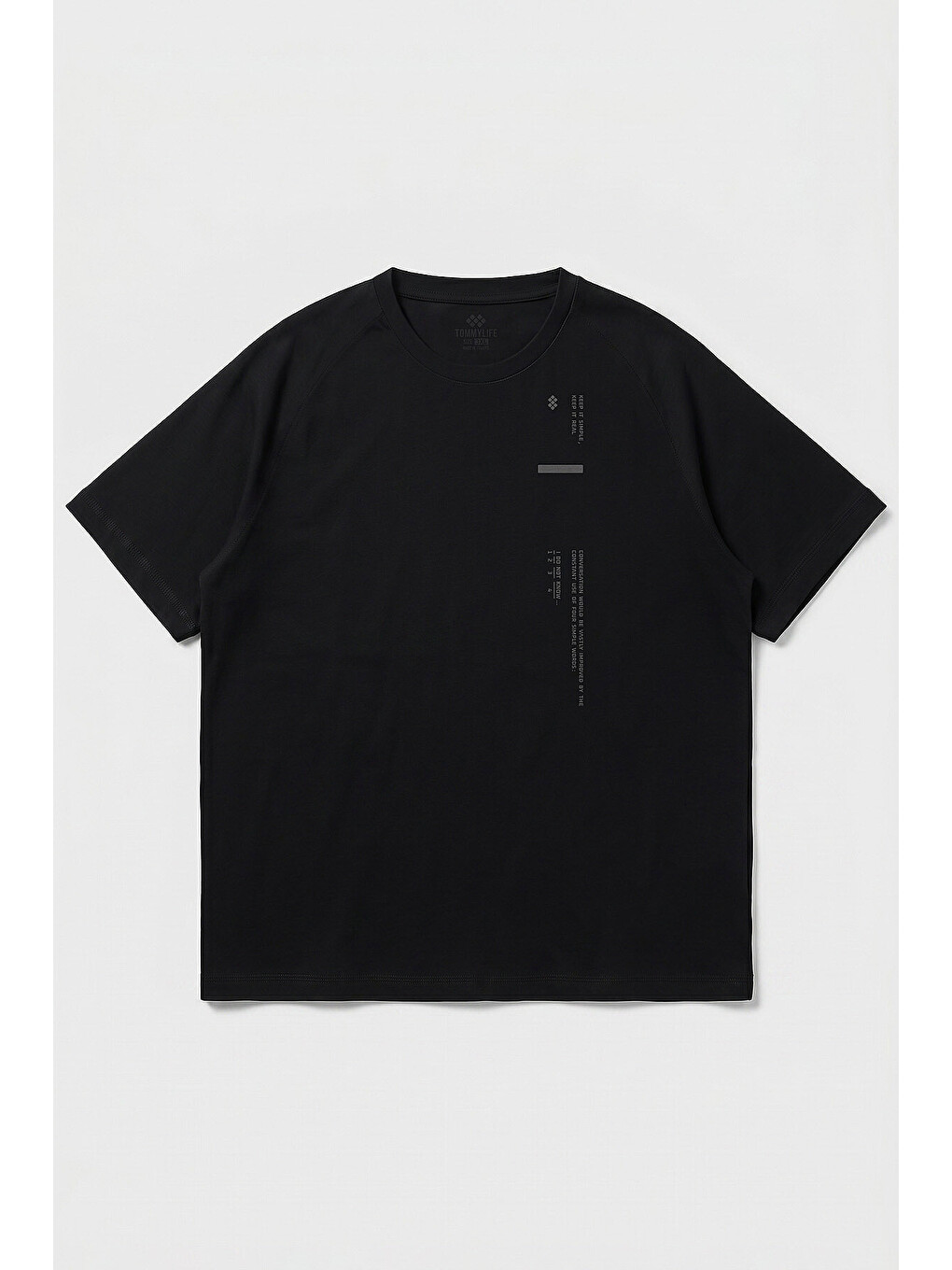 Siyah Baskılı Battal Büyük Beden Kısa Kollu Erkek T-shirt - 88465