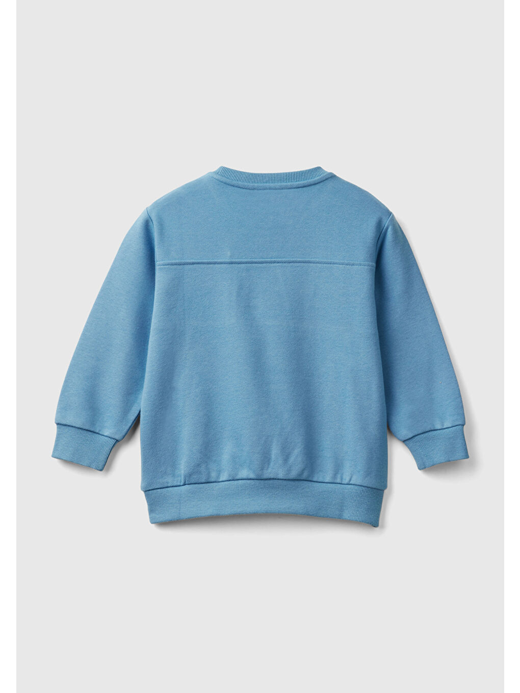 Erkek Çocuk Havacı Mavi Sol Omzu Parlak Detaylı Baskılı Bisiklet Yaka Sweatshirt-1