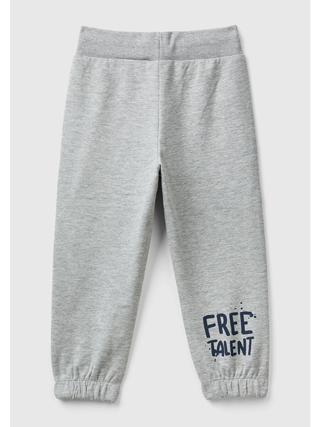 Erkek Çocuk Gri Melanj Beli Lastikli Büzgü İpli Cebi Fermuarlı Eşofman Altı-1