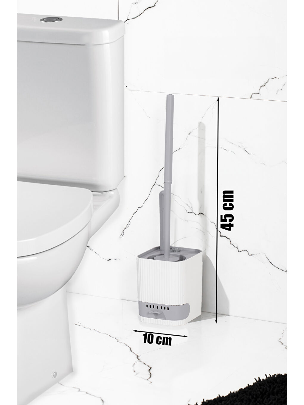 Beyaz 2026 Su Akıtmayan Yapışkanlı Banyo Lavabo Wc Temizleme Fırçası- 2li Tuvalet Fırçası-1