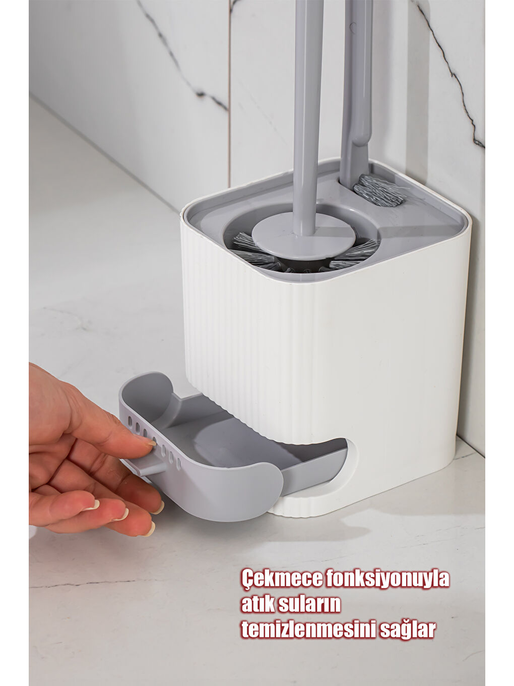 Beyaz 2026 Su Akıtmayan Yapışkanlı Banyo Lavabo Wc Temizleme Fırçası- 2li Tuvalet Fırçası-2