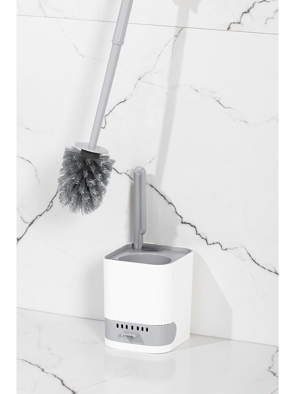 Beyaz 2026 Su Akıtmayan Yapışkanlı Banyo Lavabo Wc Temizleme Fırçası- 2li Tuvalet Fırçası-3