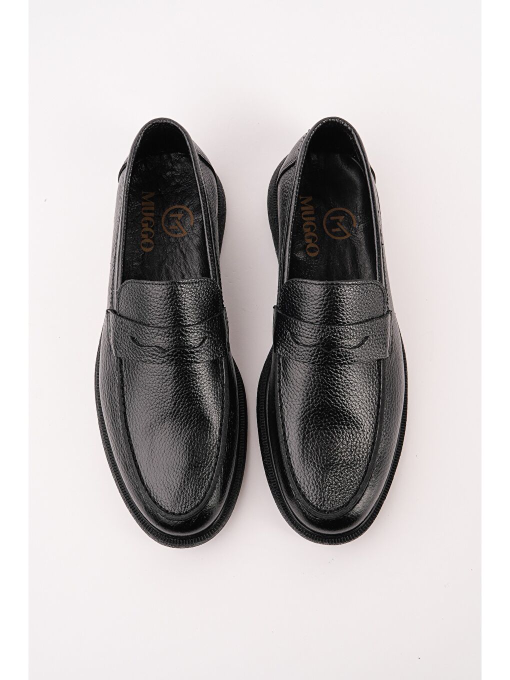 Siyah PEDRO Hakiki Deri Bağcıksız Erkek Günlük Klasik Casual Ayakkabı