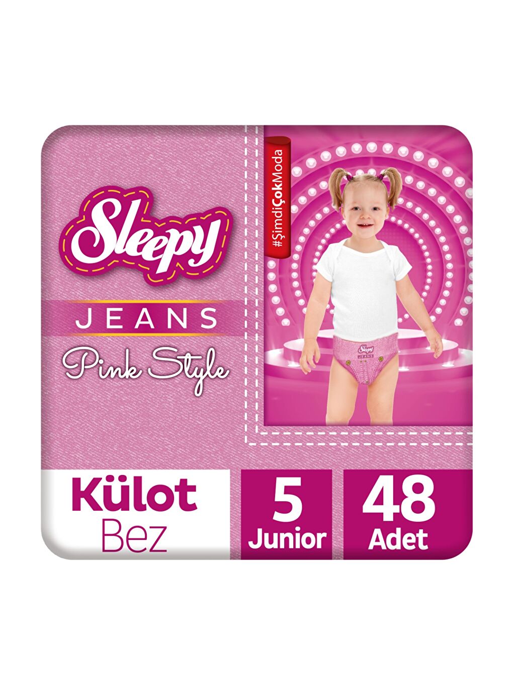 Pink Jeans Külot Bez 5 Numara Junior 2'li Jumbo 48 Adet