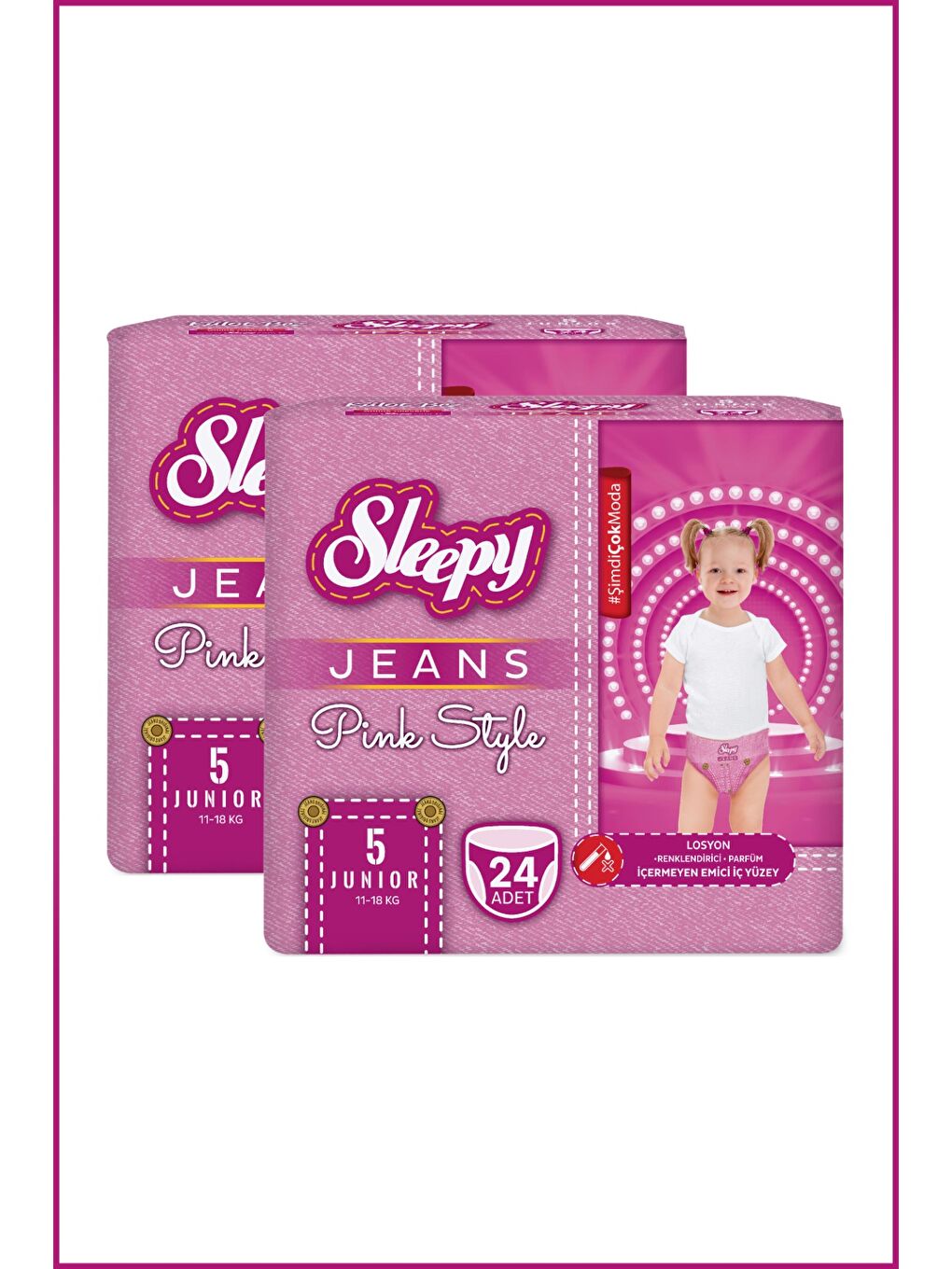 Pink Jeans Külot Bez 5 Numara Junior 2'li Jumbo 48 Adet-2