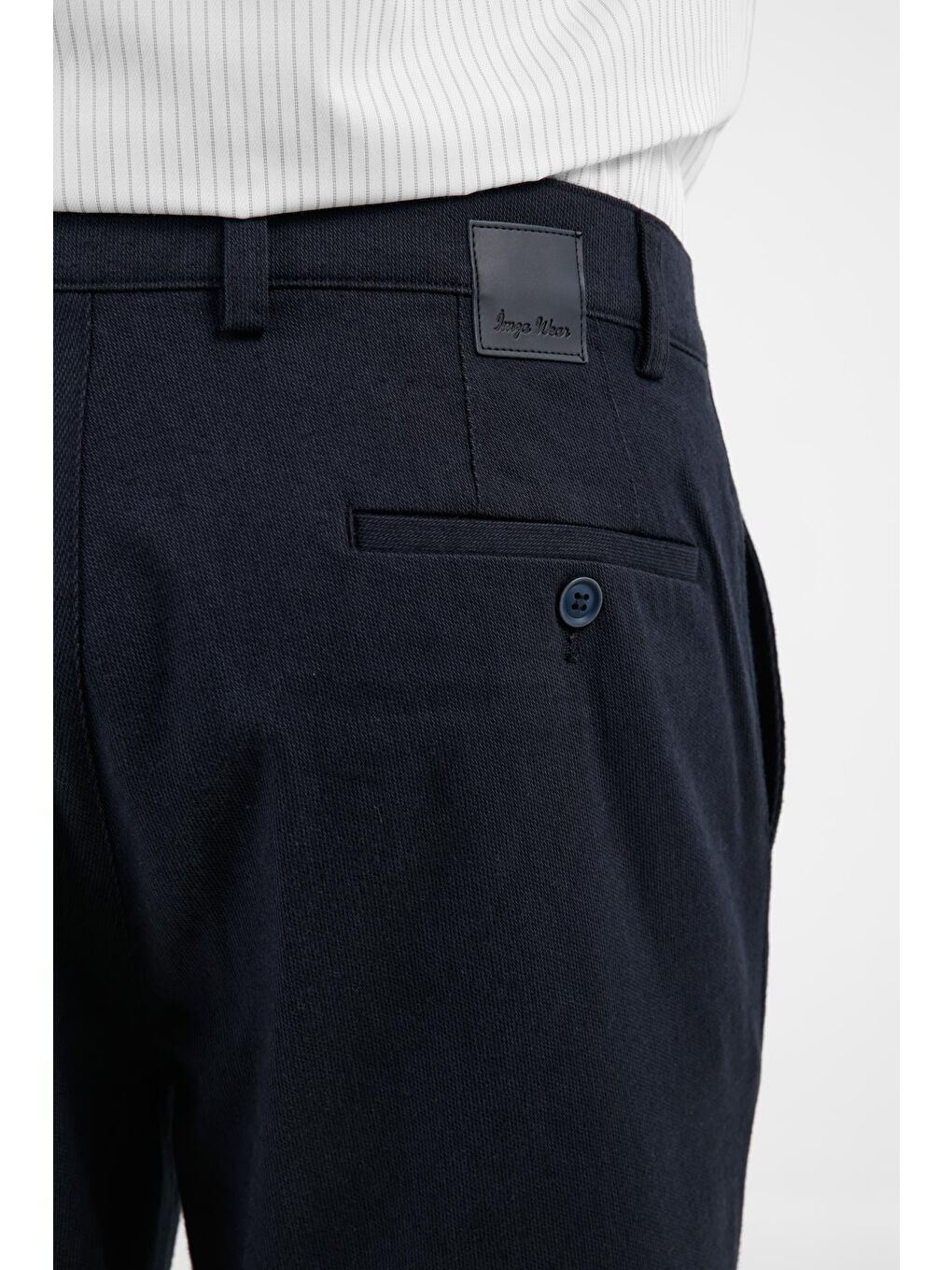 Lacivert Yan Cep Düz Paça Pamuklu Comfort Fit Chino Casual Pantolon 1003255159-3