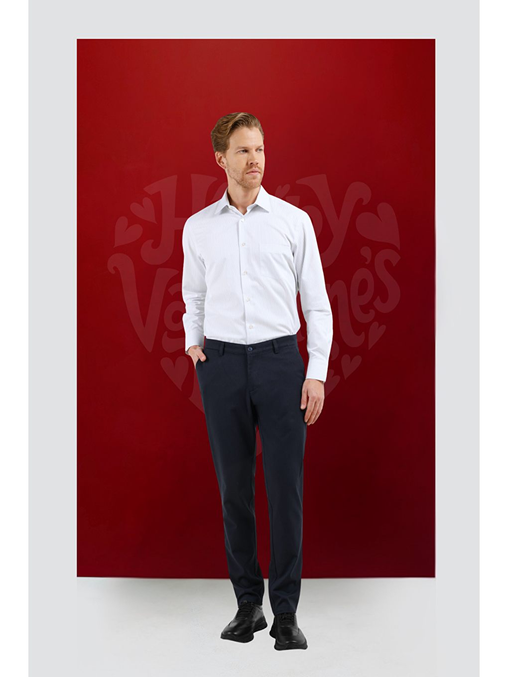 Lacivert Yan Cep Düz Paça Pamuklu Comfort Fit Chino Casual Pantolon 1003255159-4