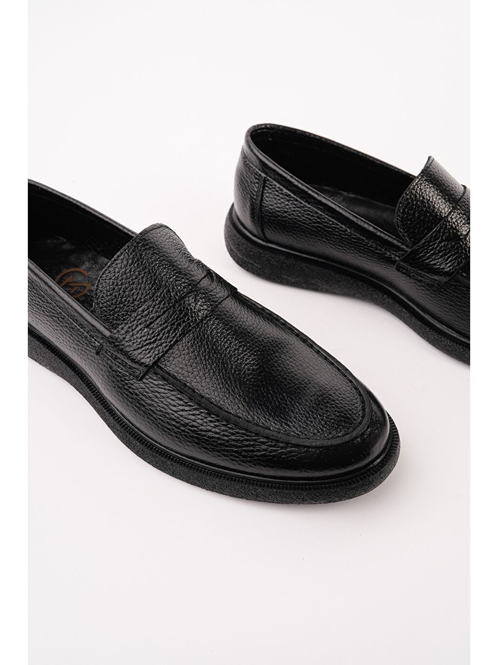 Siyah PEDRO Hakiki Deri Bağcıksız Erkek Günlük Klasik Casual Ayakkabı-3