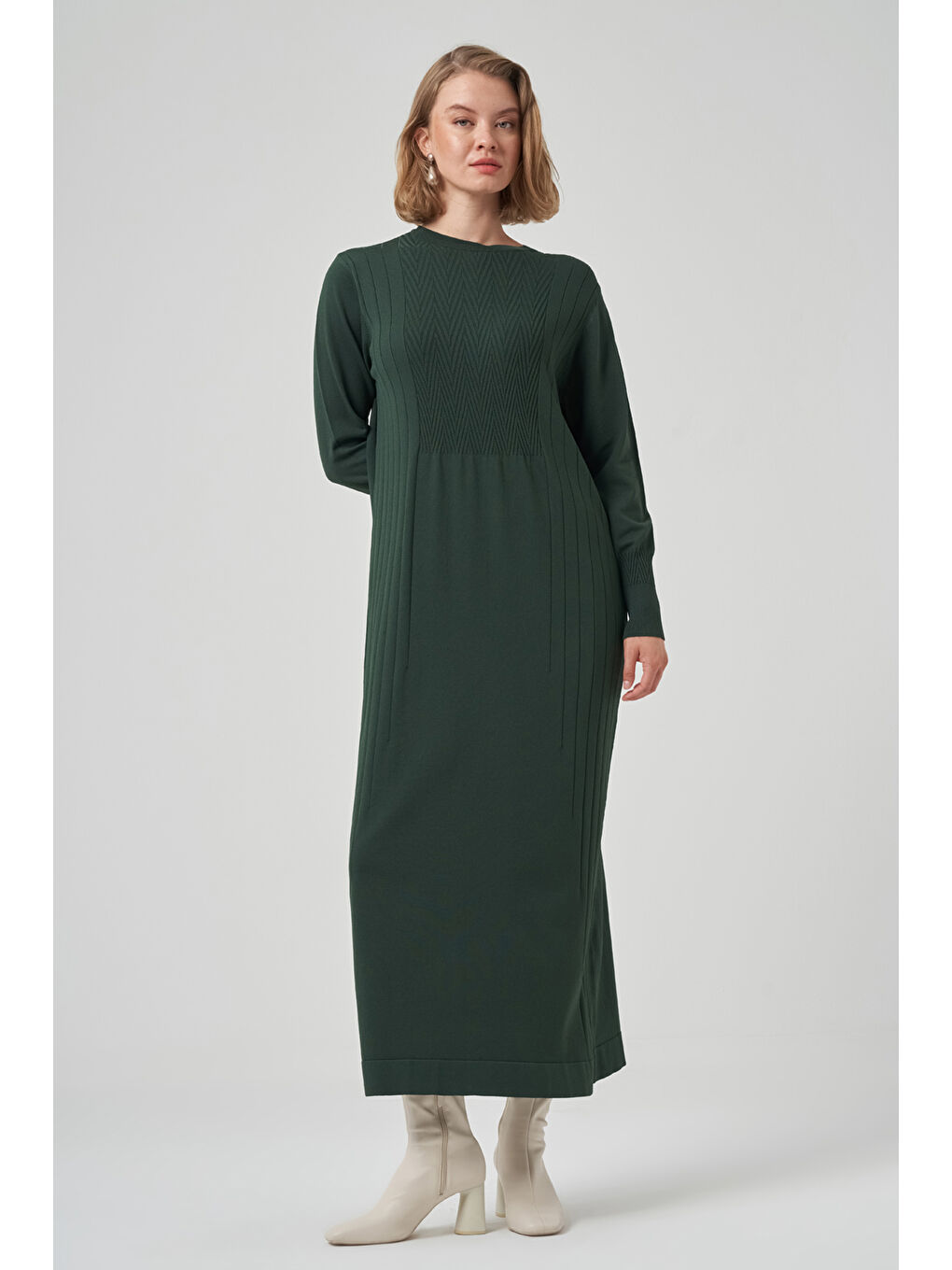 Yeşil Triko Elbise 509 Zümrüt