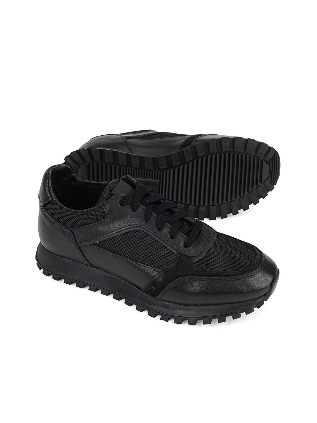 Erkek Hakiki Deri Sneaker 1631026zh10 Siyah-3