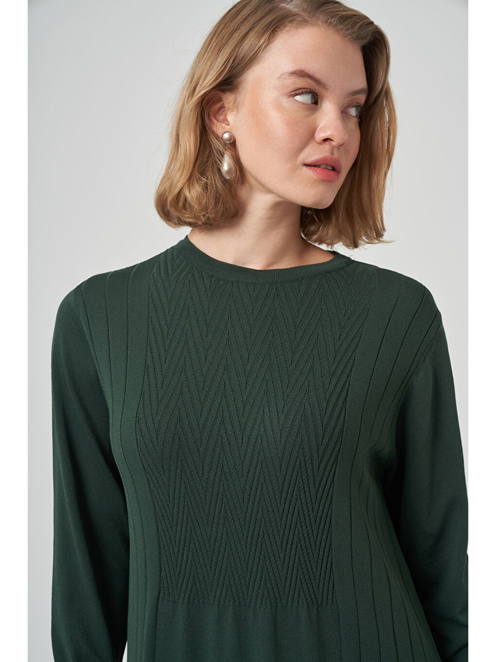 Yeşil Triko Elbise 509 Zümrüt-1