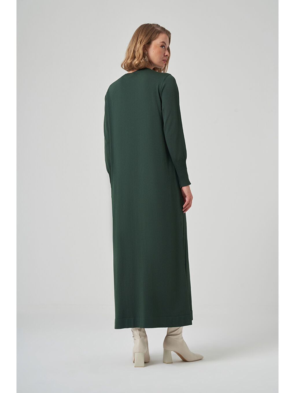 Yeşil Triko Elbise 509 Zümrüt-2