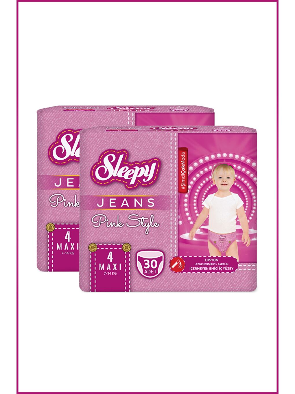 Pink Jeans Külot Bez 4 Numara Maxi 2'li Jumbo 60 Adet-2