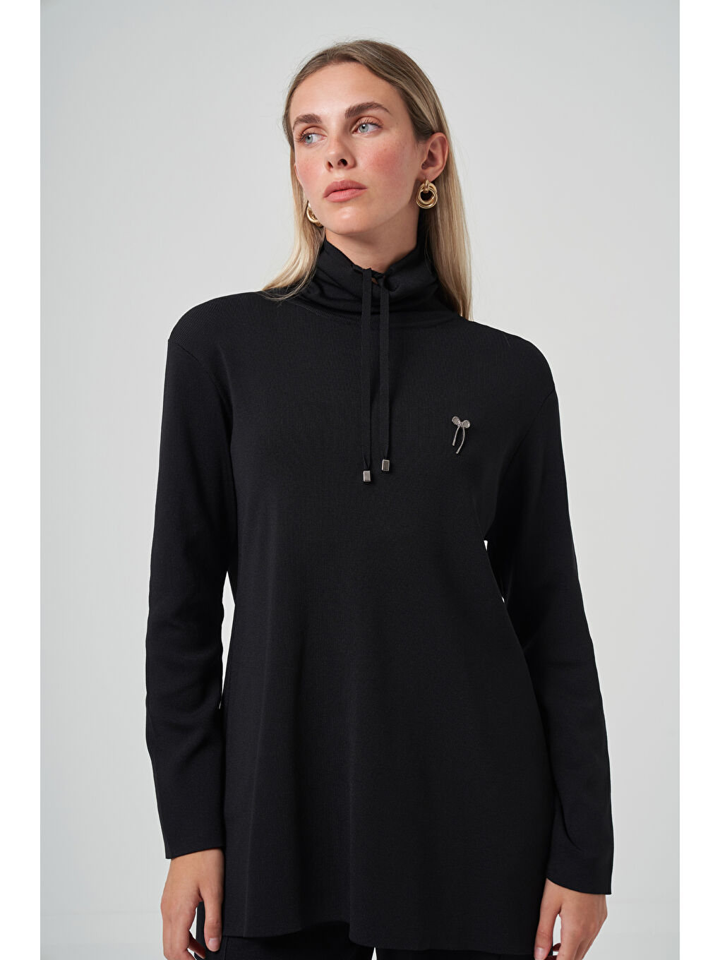 Dik Yaka Sweat Pantolon Triko Takım 1353 Siyah-1