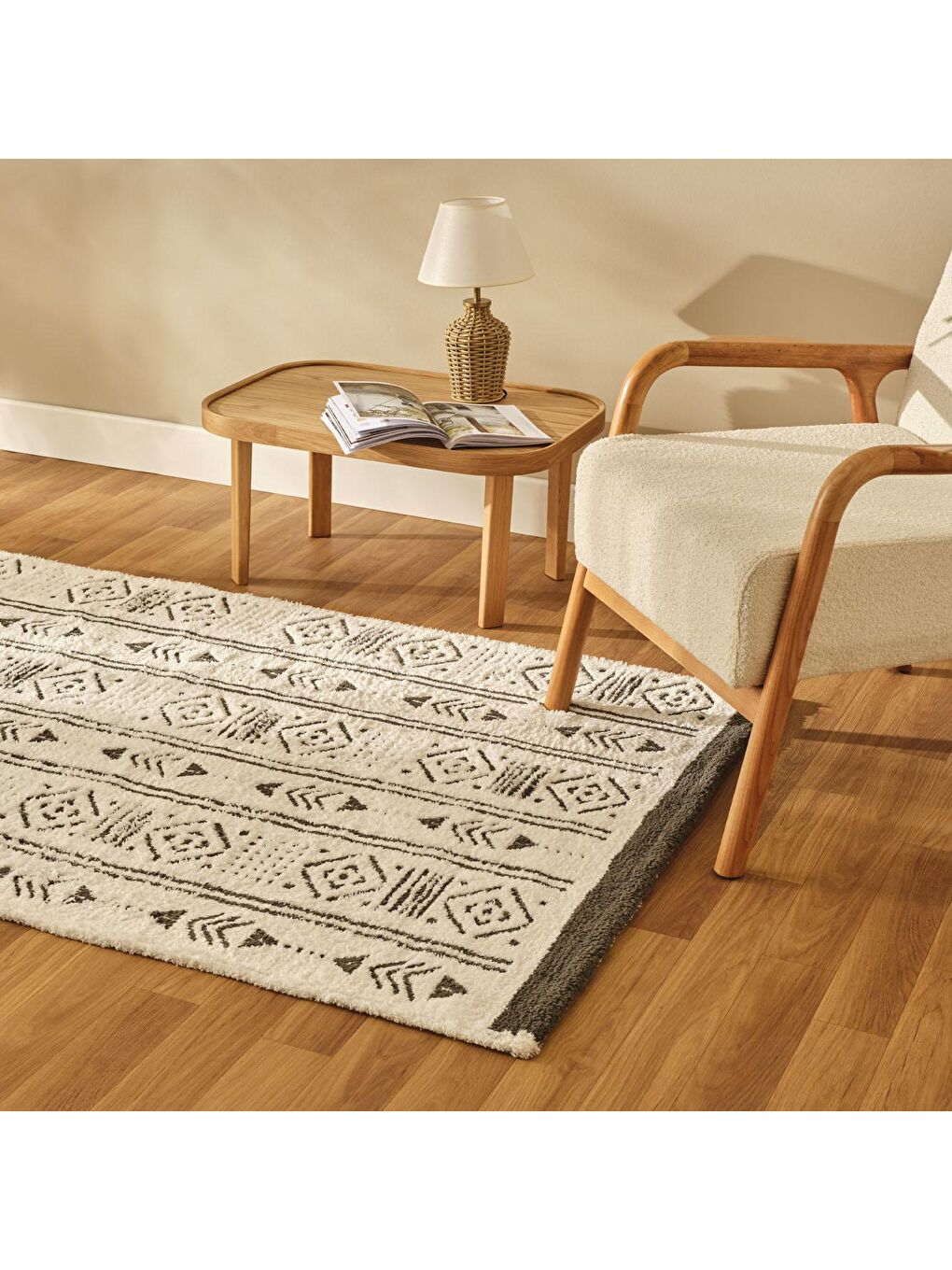 %100 Pamuk Anchal Kilim Beyaz