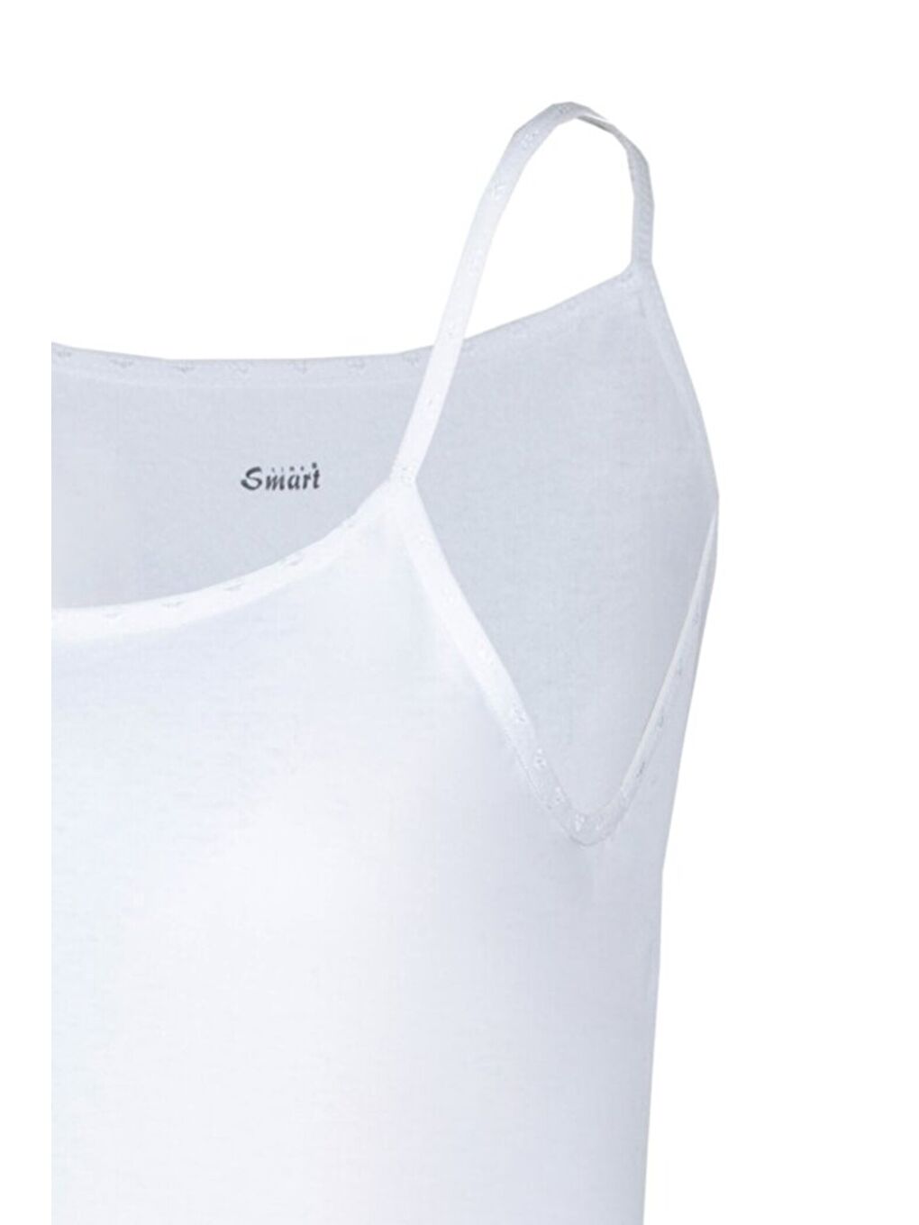 Beyaz 6'lı Kadın %100 Doğal Pamuk İp Askılı Atlet-3