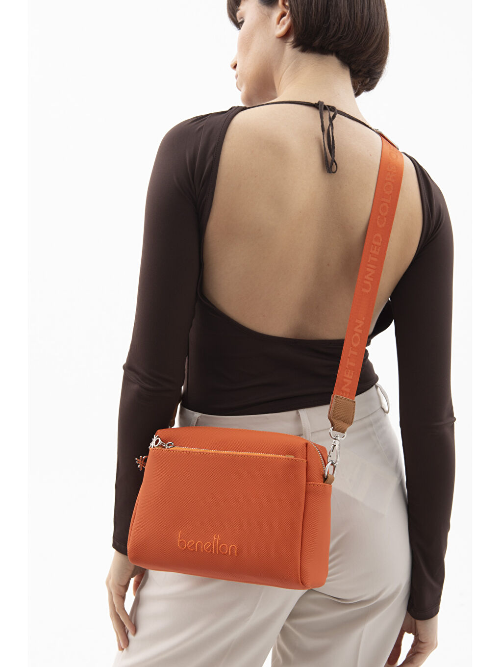 United Colors Of Benetton Kadin Çapraz Çanta Turuncu-Camel BNT1587 - 1