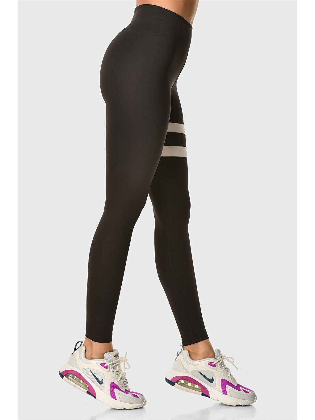 Siyah Yüksek Bel Spor Tayt-1