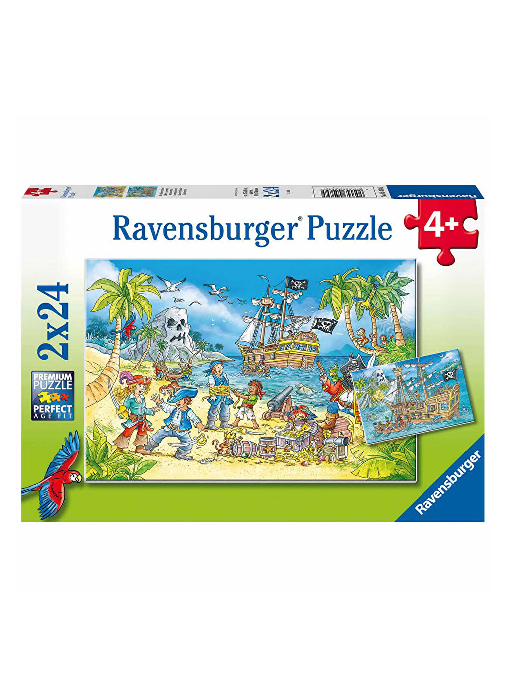 Ravensburger Renksiz Çocuk Puzzle 2x24 Parça Macera Adası 50895