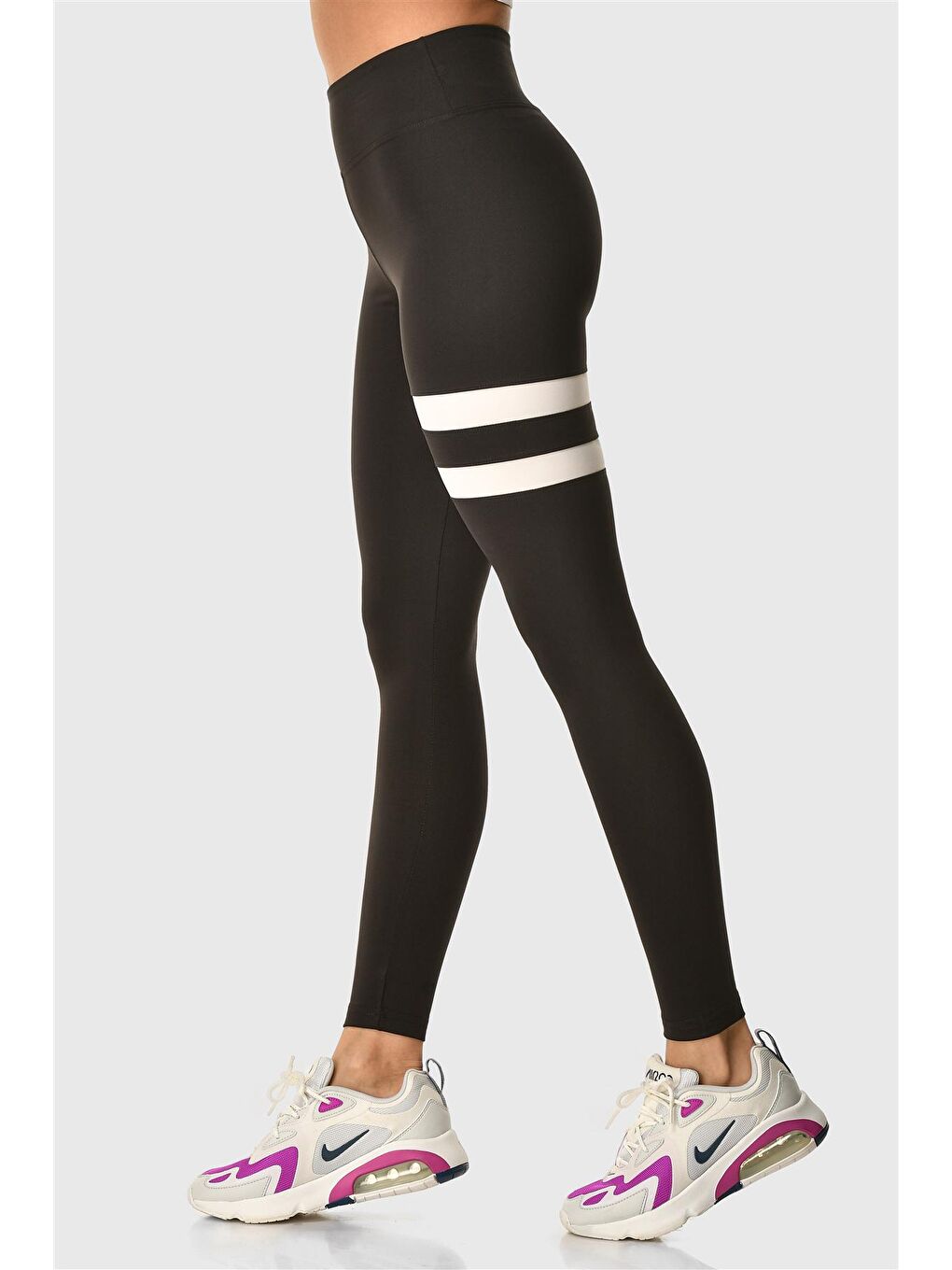 Siyah Yüksek Bel Spor Tayt-3