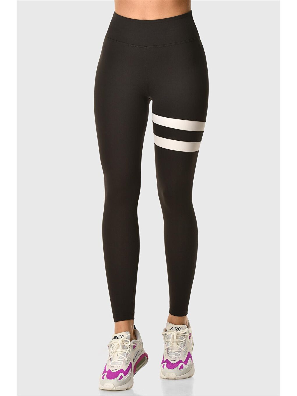 Siyah Yüksek Bel Spor Tayt-4