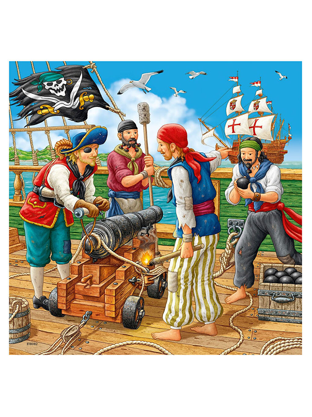 Ravensburger Renksiz 3x49 Parça Puzzle Açık Deniz Macerası 80304 - 4