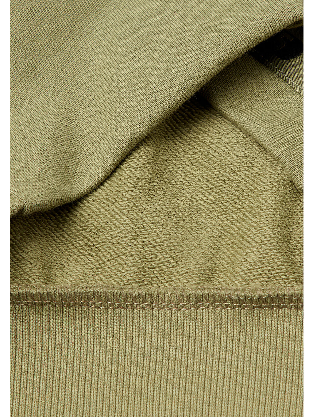 Erkek Çocuk Haki Sırtı Şerit Detaylı Logolu Kese Cepli Kapüşonlu Sweatshirt-2