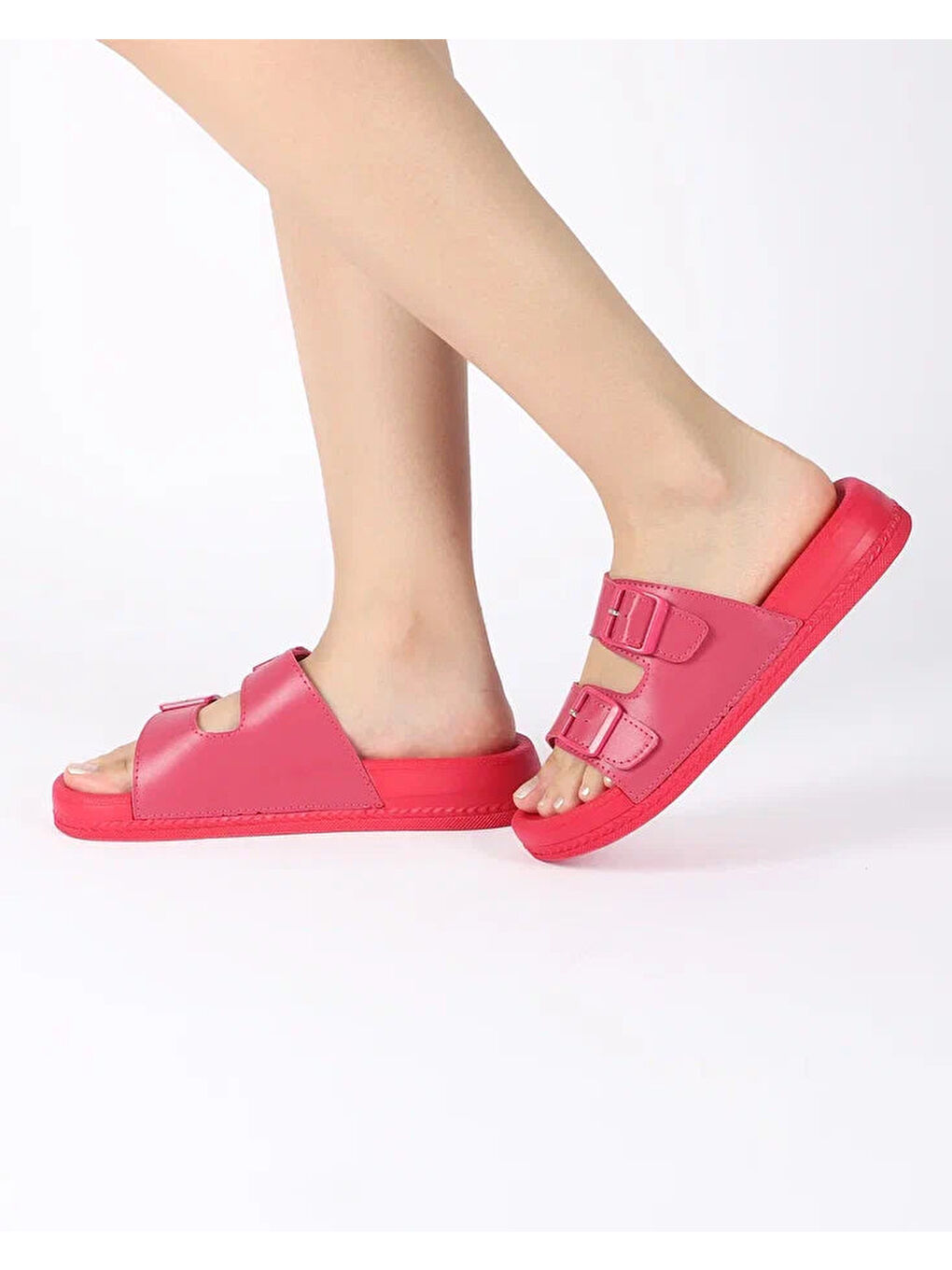Pembe Kadın Yazlık Çift Tokalı Terlik - CANDY-3