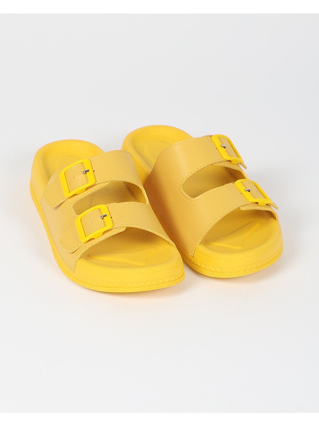 Sarı Kadın Yazlık Çift Tokalı Terlik - YELLA